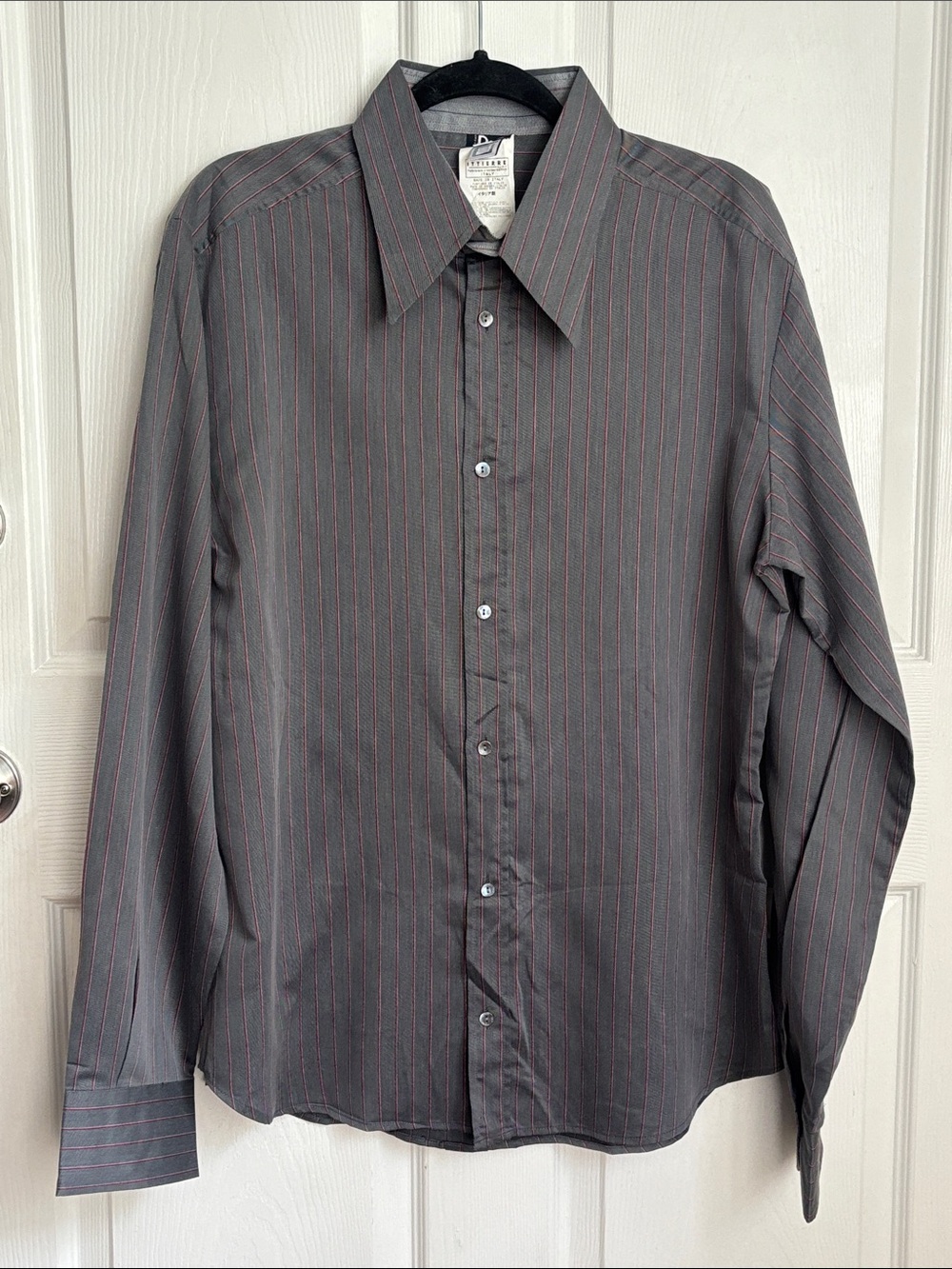 Dolce & Gabbana Gray Dress Shirt with Red Pinstripes Italian 40 / 16 US size